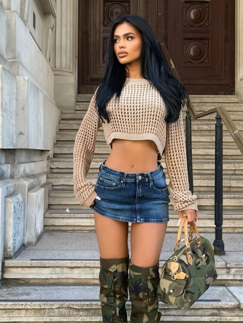 The OG Denim Micro Mini Skirt In Dark Wash